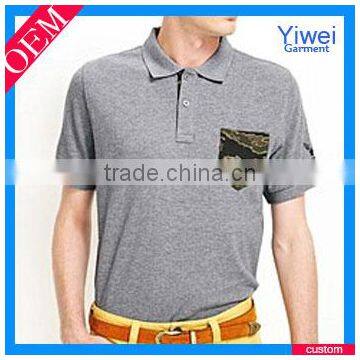 Military Tide Tiger Stripes Patch Pocket Polo Wholesale Polo Clothing