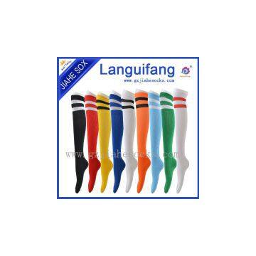 world cup long design football sock with stripes