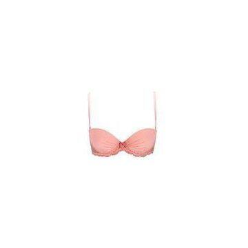 Pink  Exquisite workmanship Demi Cup Bra  Beautiful Lace Nice Bow