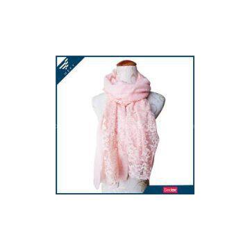 Soft Pink Lace Scarf