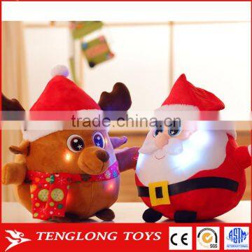 Wholesale led light santa claus with voice stuffed toys for christmas gift