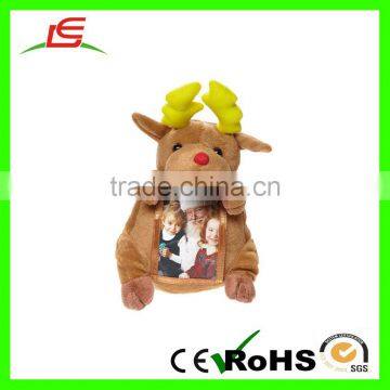 High quantity 35cm cute animal stuffed plush photo frame design for adornment