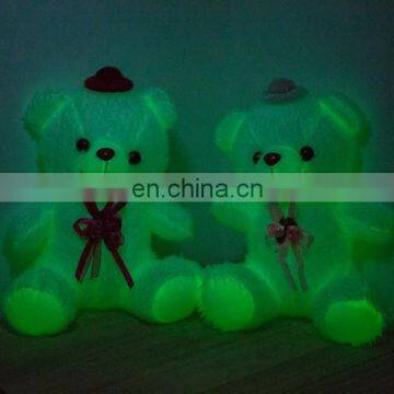 HI CE best selling amazing valentine gift led light teddy bear plush toy with red hat for sale