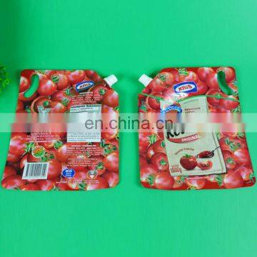 China Factory Wholesale Laminated Aluminum Foil Red Ketchup Liquid Packaging Stand up Spout Pouch photo-3