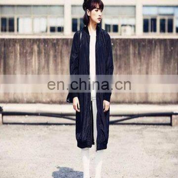Black Oversized Nylon Zipper Winter Jacket photo-6