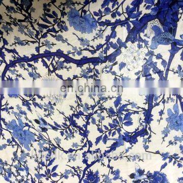 silk saree fabric screen print 6mm silk chiffon