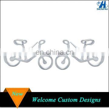 Simple Silver Plating Bicycle Designs Earring for Girls