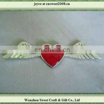 ABS Car Chrome Badge Emblem Sticker Red Heart Wing 3D Logo