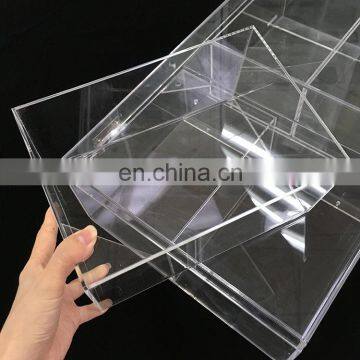 Factory Custom Plexiglass Lucite Big Large Clear Acrylic Storage Box Hinged Cover With 4 Small Case Suitcase photo-6