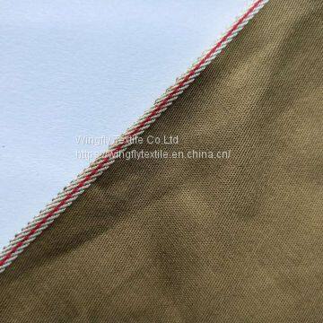 Wholesale 6.35oz Brown Selvedge Khaki Denim Fabric W0447A