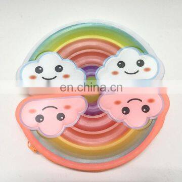 Women Gender Rainbow Shape Pencil Pen Pouch Large Change Money COIN Wallet Silicone Bags photo-4