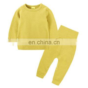 RTS Solid color Autumn Cotton Pajama for boys and girls