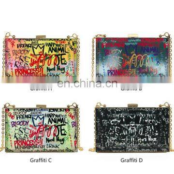 acrylic Small Fragrance Lingge Bag Brand Fashion Chain Shoulder Messenger Bag Wholesale Women Handbags Women Graffiti Bags