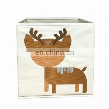 kids toy baby bed animal cartoon folding fabric canvas cube storage box