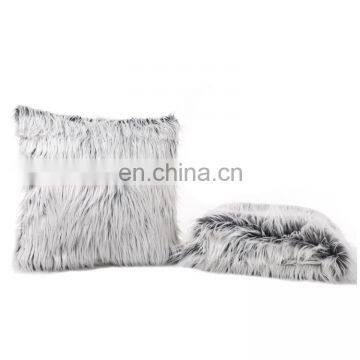 High Quality Grey Peacocks Feather Imitation Faux Fur Throw Pillows Breathable Soft Real Peacock Fur Pillows photo-3