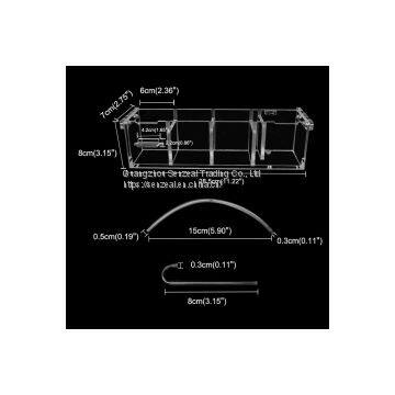 4 Grids Acrylic Aquarium Box Filter with UV Sterilizer Groove