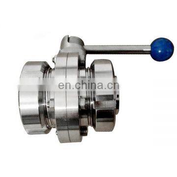 Sanitary Food Grade Stainless Steel SS316 Female/Male RJT Butterfly Valve With Pulling Handle photo-3