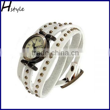 Quartz Cool Weave Wrap Around Leather Bracelet Lady Woman Wrist Watch WP003