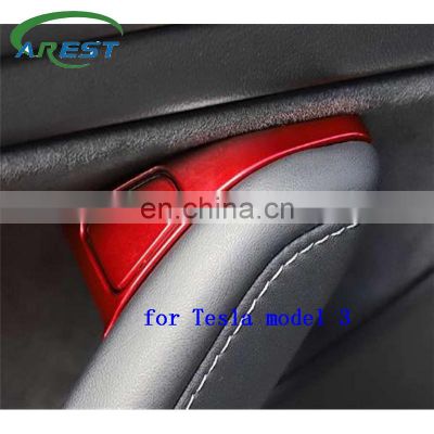 Car Door Unlock Buttons Decoration Cover Protective Trim For Tesla Model 3 Interior Accessories