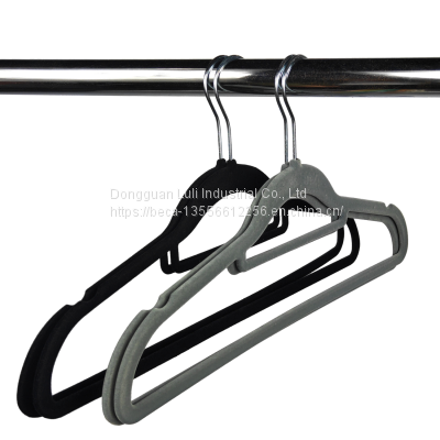 Custom Multifunctional Velvet Clothes Hanger for Scarf Tie with Holes for Saving Space