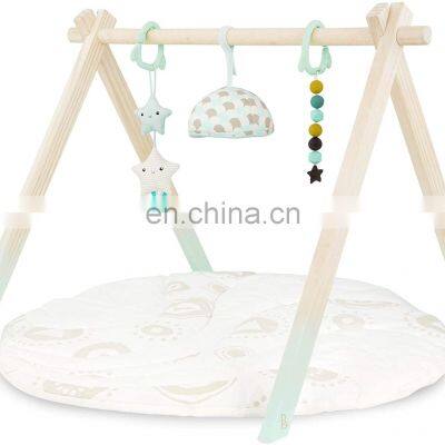 3 Hanging Sensory Toys Natural Wood  Wooden Baby Play Gym gift