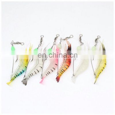 9cm/6g artificial night Luminous eyes soft shrimp lure with hook swivel