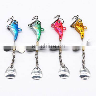 In Stock 12g Rotating Metal  3D Eyes VIB vibration Bait Spinner Spoon Fishing Lures