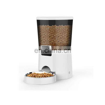 wifi automatic dog cat raised 6 meal automatic adjustable dry plastic travel adjustable pet feeder