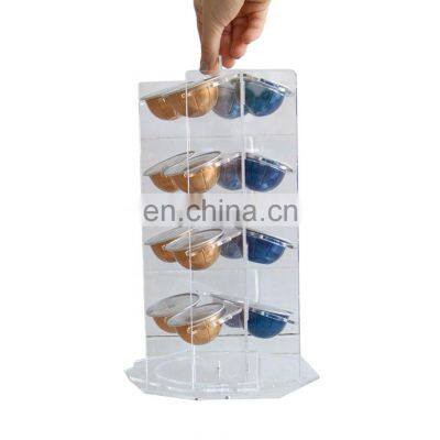 Custom Double-sided 16 Holes Transparent Acrylic Desktop Coffee Capsule Holder