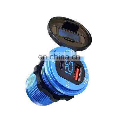 Modified car car charger aluminum alloy QCPD fast charge 12-24V universal voltage display