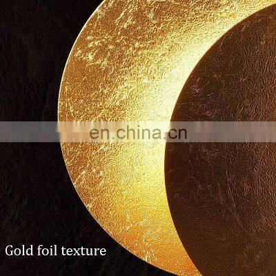 Modern Indoor New Round Moon 360 Degree Rotatable White Black Decorative Lighting Adjustable Wall Light