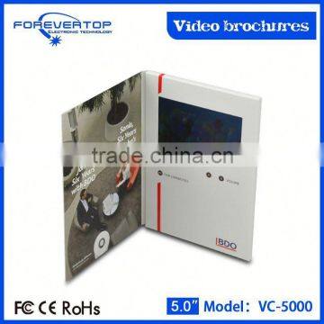 New arrived 5 inch video brochure for promotional items new products