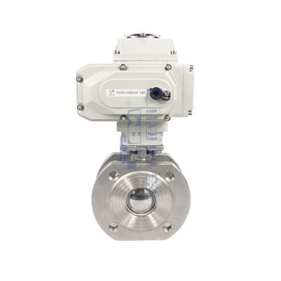 Latest design electric stainless steel ball valve Italian V-type ball valve