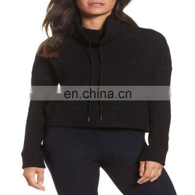 Long Sleeve Hoodie Cropped Hoodie Ladies Jacket Hoodie Women Sweatshirt with Drawstring Outwear Clothing Sexy OEM