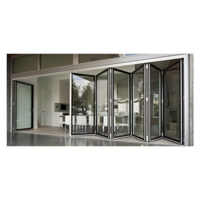 Double Glazing Lowes Bi Fold Door / Accordion Aluminum Glass Patio Exterior Bifold Door