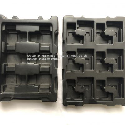 recyclable plastic PET  blister packaging stock customized pallets vacuum forming black plastic blister trays