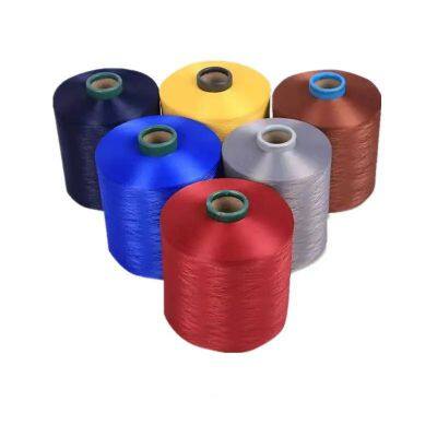 Wholesale Anti-pilling DTY Polyester High Stretch 150D/48F/2 Dope Dyed Yarn