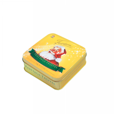 Food Grade square chocolate tin box with Christmas design