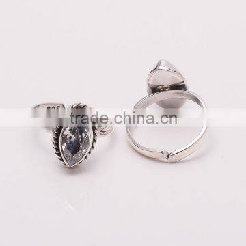 WHITE TOPAZ TOE RING ,925 sterling silver jewelry wholesale,WHOLESALE SILVER JEWELRY,SILVER EXPORTER,SILVER JEWELRY FROM INDIA