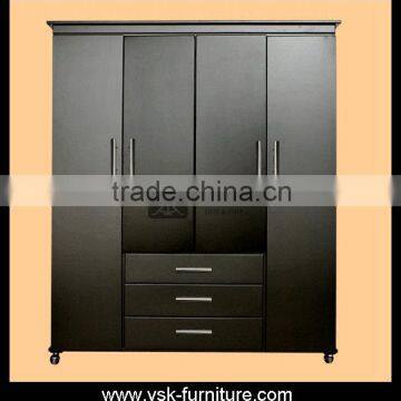 WD-043 Matt Black Latest Wardrobe Door Design