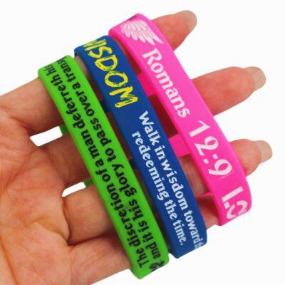 Factory Price Hot Sale Religious Quotes Faith Bible Custom Silicone Bracelet photo-2