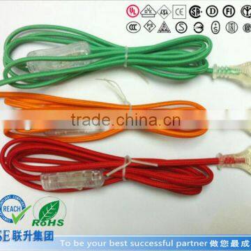 lamp cord, lamp wire with textile braided cable and inline switch