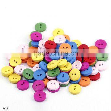 150pc Round Candy Color Wooden Sewing Buttons Scrapbooking Dress Decor 15mm Dia.