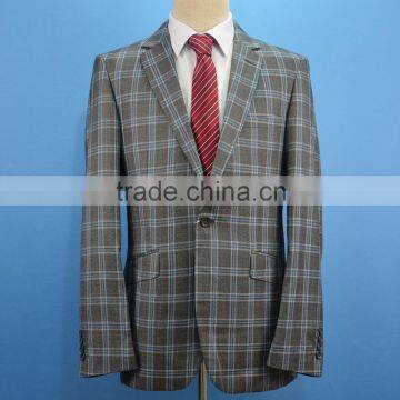 2016 Pattern Plaid Stylish Men Suit Business Tuxedo Suit photo-2