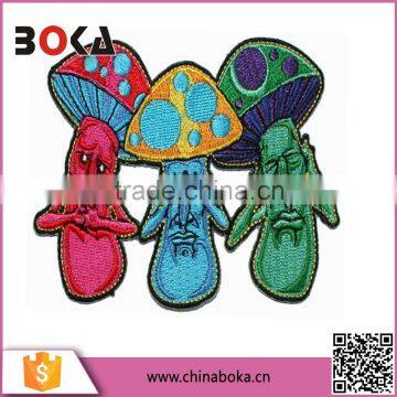 BOKA embroidery colorful mushroom patches factory direct sell applique