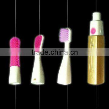 Electrical facial brush silicone face washing brush tooth brush tongue cleaner 3 in 1