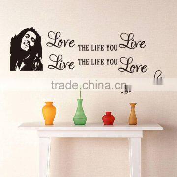 Wholesale Bob Marley Quotes Vinyl Wall Decals Poster Wall Art Wallpaper Wall Stickers Home Decoration