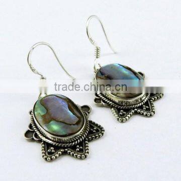 Solid Design Abalone Shell 925 Sterling Silver Earring