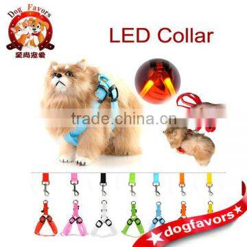 Flashing LED dog harness, Pet Dog Waterproof LED Lights Flash Night Safety Nylon Collar Adjustable New