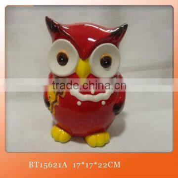 Customized Ceramic Owl Cookie Jars with Lid,Owl Shape Ceramic Candy Jar